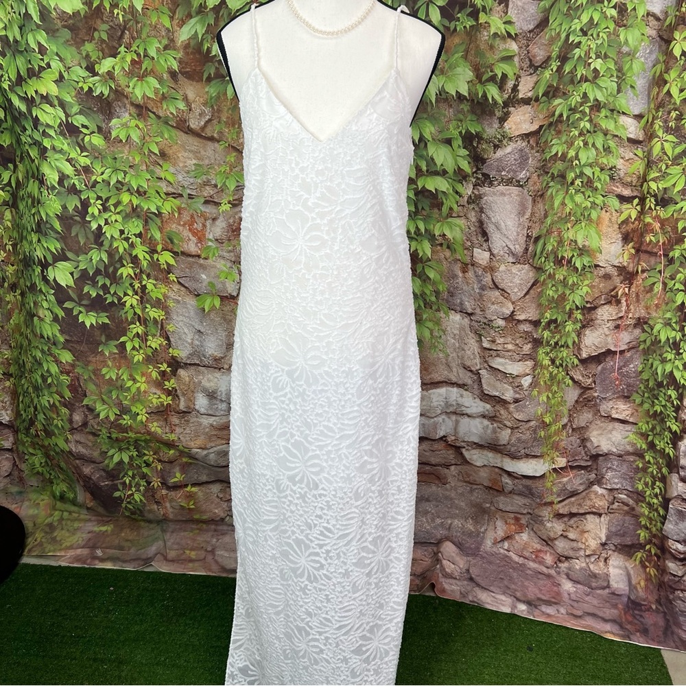 NIKKI REED FOR REVOLVE Ivory Indie Bride Cottagecore Lace Slip Dress, S - Picture 4 of 13